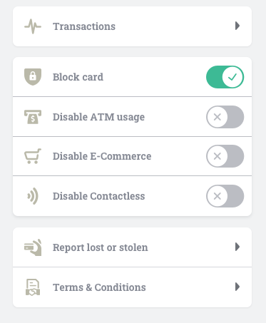 Card details