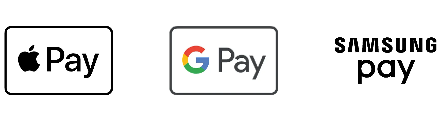 Apple Pay, Google Pay, Samsung Pay